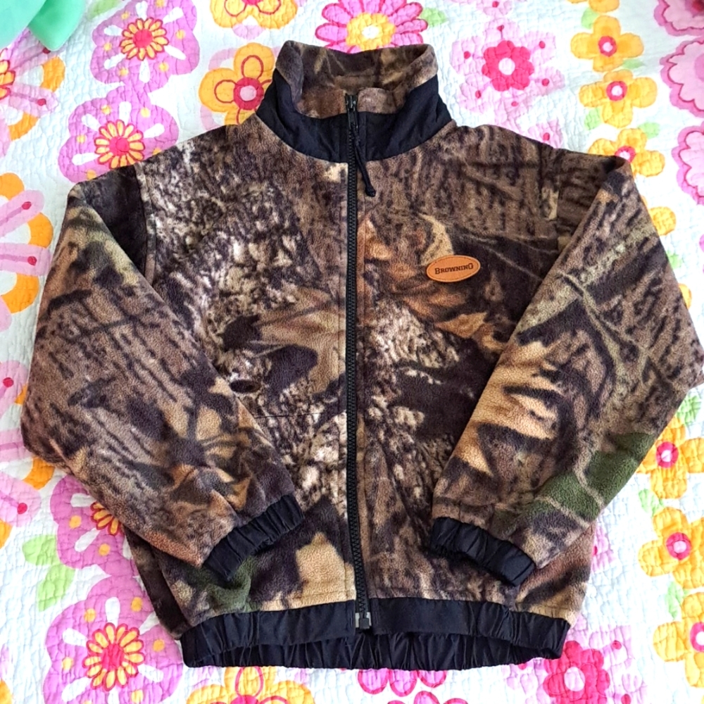 BROWNING Fleece Jacket Camo * NOT a thrift store find